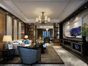 stylish luxury home decoration - living room 6130 3D 모델