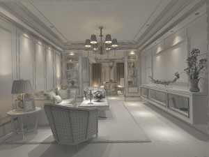 stylish luxury home decoration - living room 6130 3D 模型