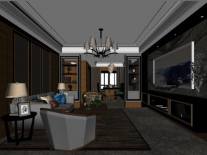 stylish luxury home decoration - living room 6130 3D 模型