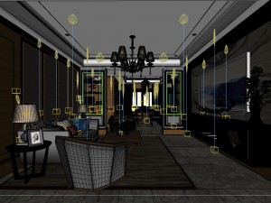 stylish luxury home decoration - living room 6130 3D 模型