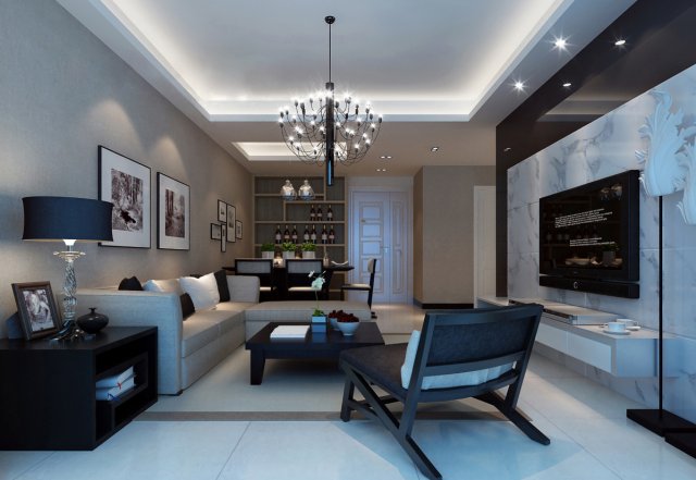 stylish luxury home decoration - living room 6131 3D Model .c4d .max .obj .3ds .fbx .stl .blend 