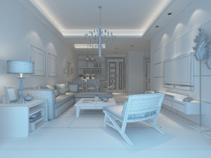 stylish luxury home decoration - living room 6131 3D Model