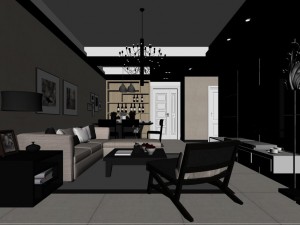 stylish luxury home decoration - living room 6131 3D Model