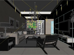 stylish luxury home decoration - living room 6131 3D Model