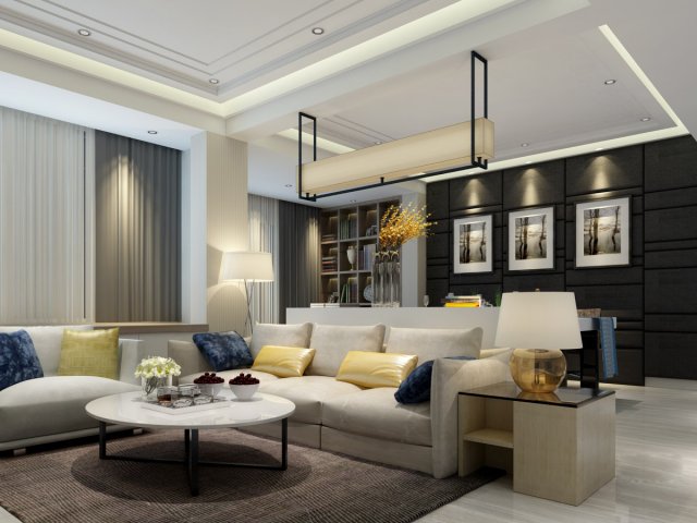 stylish luxury home decoration - living room 6133 3D Model .c4d .max .obj .3ds .fbx .stl .blend