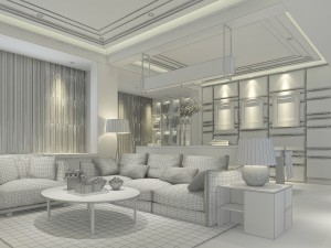 stylish luxury home decoration - living room 6133 3D Model