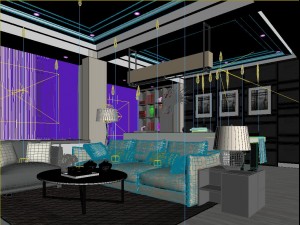 stylish luxury home decoration - living room 6133 3D Model