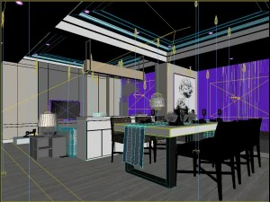 stylish luxury home decoration - living room 6133 3D Model