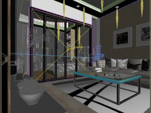 stylish luxury home decoration - living room 6135 3D Model