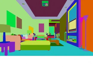 stylish luxury home furnishings - living room 6136 3D Model
