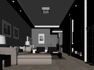 stylish luxury home furnishings - living room 6136 3D Model