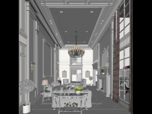 stylish luxury home decoration - living room 6137 Modèle 3D