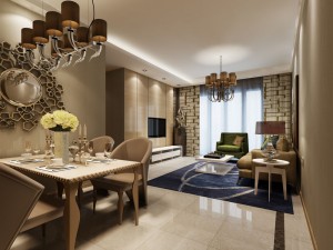 stylish luxury home decoration - living room 6138 3D Model