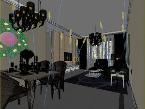 stylish luxury home decoration - living room 6138 Modelo 3D