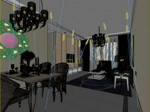 stylish luxury home decoration - living room 6138 3D Model