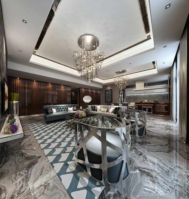stylish luxury home decoration - living room 6139 3D 모델 .c4d .max .obj .3ds .fbx .stl .blend