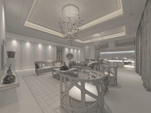 stylish luxury home decoration - living room 6139 3D 모델
