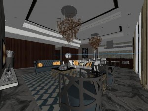 stylish luxury home decoration - living room 6139 3D 모델