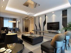stylish luxury home decoration - living room 6140 3D मॉडल