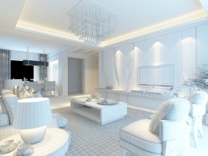 stylish luxury home decoration - living room 6140 Modelo 3D