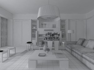 stylish luxury home decoration - living room 6141 3D Model