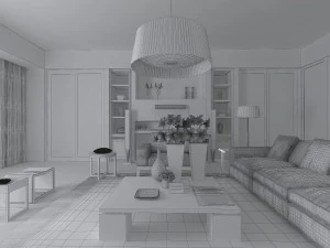 stylish luxury home decoration - living room 6141 3D Model