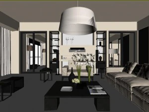 stylish luxury home decoration - living room 6141 3D Model