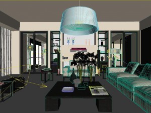 stylish luxury home decoration - living room 6141 3D Model