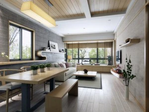 スタイリッシュで豪華な家庭用家具 - リビングルーム 6142 3Dモデル