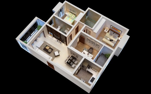 stylish luxury home decoration - living room 6143 Model 3D .c4d .max .obj .3ds .fbx .stl .blend 