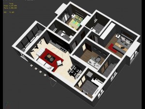 stylish luxury home decoration - living room 6143 Model 3D
