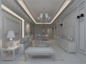 stylish luxury home decoration - living room 6144 Modelo 3D