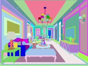 stylish luxury home decoration - living room 6144 Modelo 3D