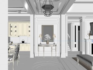 stylish luxury home furnishings - living room 6145 Modello 3D