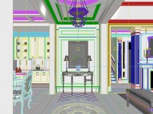 stylish luxury home furnishings - living room 6145 Modello 3D