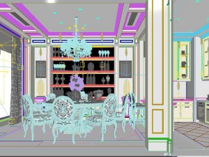 stylish luxury home furnishings - living room 6145 Modello 3D