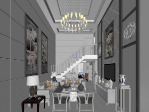 stylish luxury home decoration - living room 6147 3Dモデル
