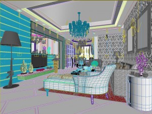 stylish luxury home furnishings - living room 6148 3D Model