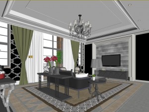 stylish luxury home decoration - living room 6149 3D Model