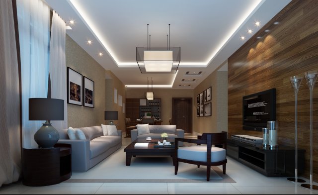 stylish luxury home decoration - living room 6238 3D 模型 .c4d .max .obj .3ds .fbx .stl .blend 