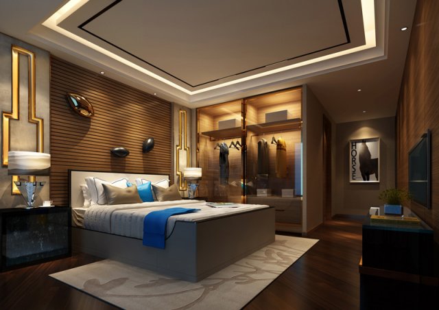 luxury luxury home decoration - bedroom 6101 3D Model .c4d .max .obj .3ds .fbx .stl .blend