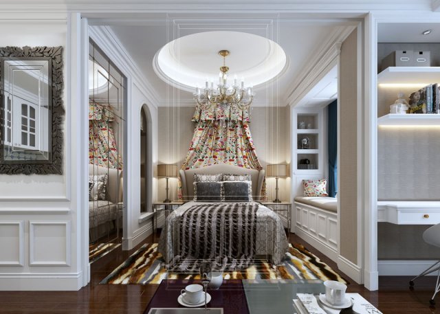 stylish luxury home decoration - bedroom 6102 Modelo 3D .c4d .max .obj .3ds .fbx .stl .blend 