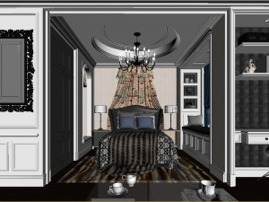 stylish luxury home decoration - bedroom 6102 Modelo 3D