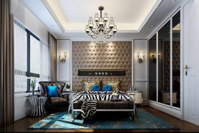 luxury luxury home decoration - bedroom 6103 Model 3D .c4d .max .obj .3ds .fbx .stl .blend 