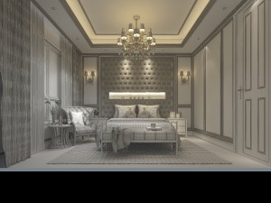 luxury luxury home decoration - bedroom 6103 Model 3D