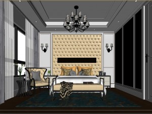 luxury luxury home decoration - bedroom 6103 Model 3D