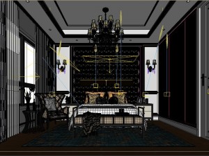 luxury luxury home decoration - bedroom 6103 Model 3D