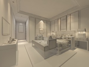 luxury luxury home decoration - bedroom 6104 Modello 3D