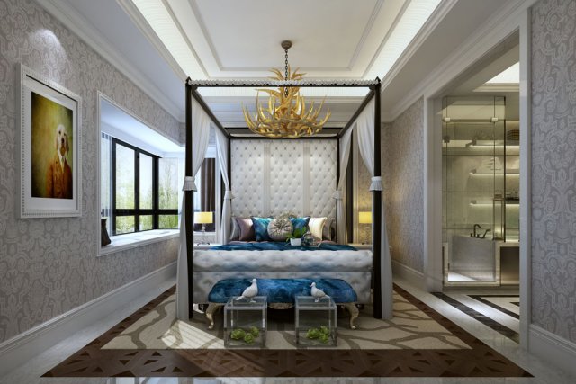 stylish luxury home decoration - bedroom 6105 3D-Modell .c4d .max .obj .3ds .fbx .stl .blend 