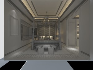 stylish luxury home decoration - bedroom 6105 3D-Modell